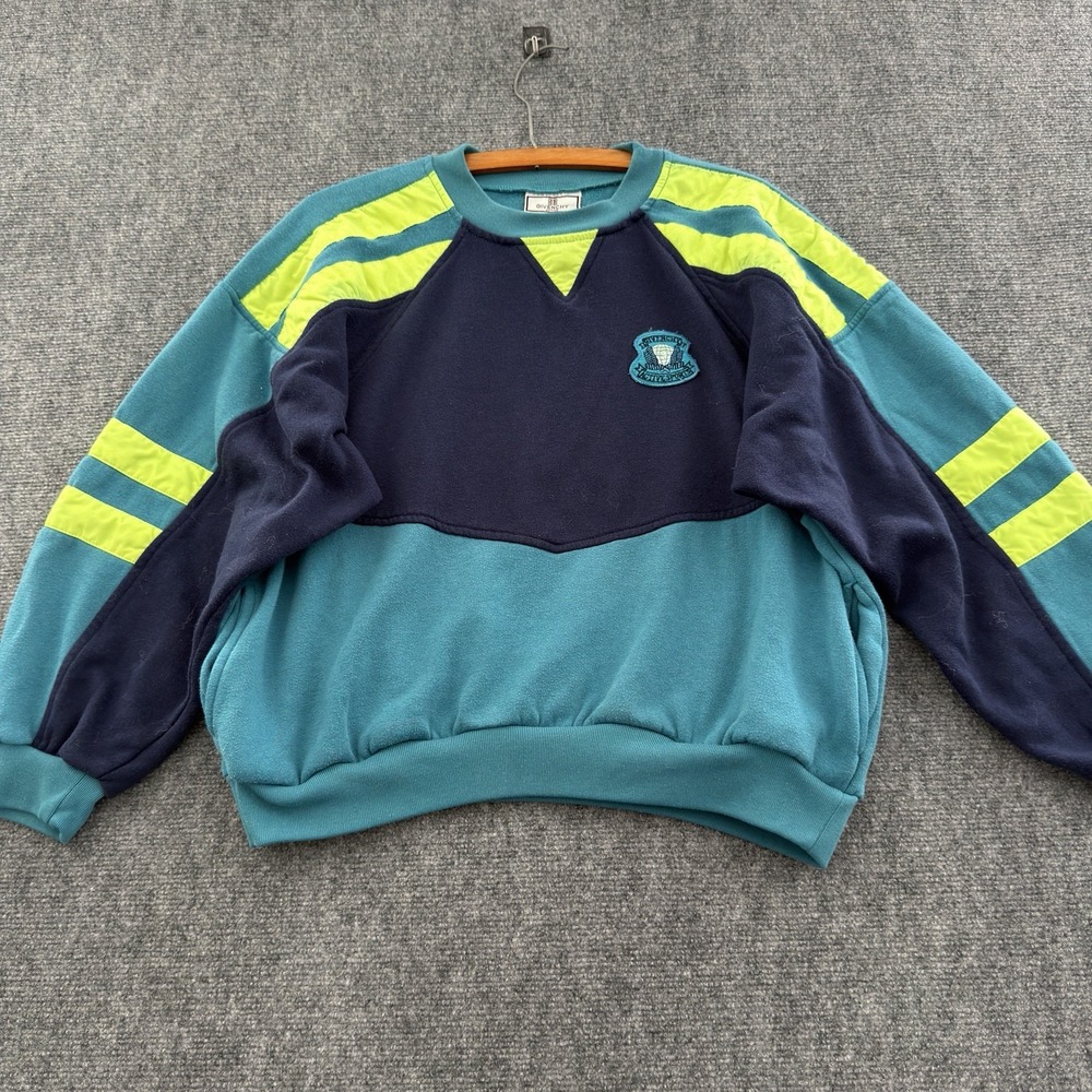 Vintage Women's Givenchy Active Sports Colorblock Crewneck Sweatshirt L